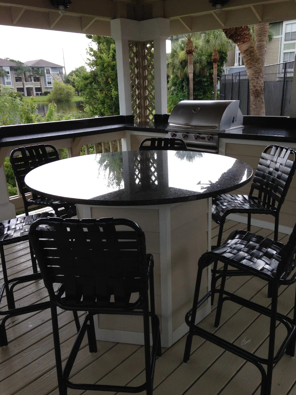 C75B Basketweave Strap Patio Bar Stool