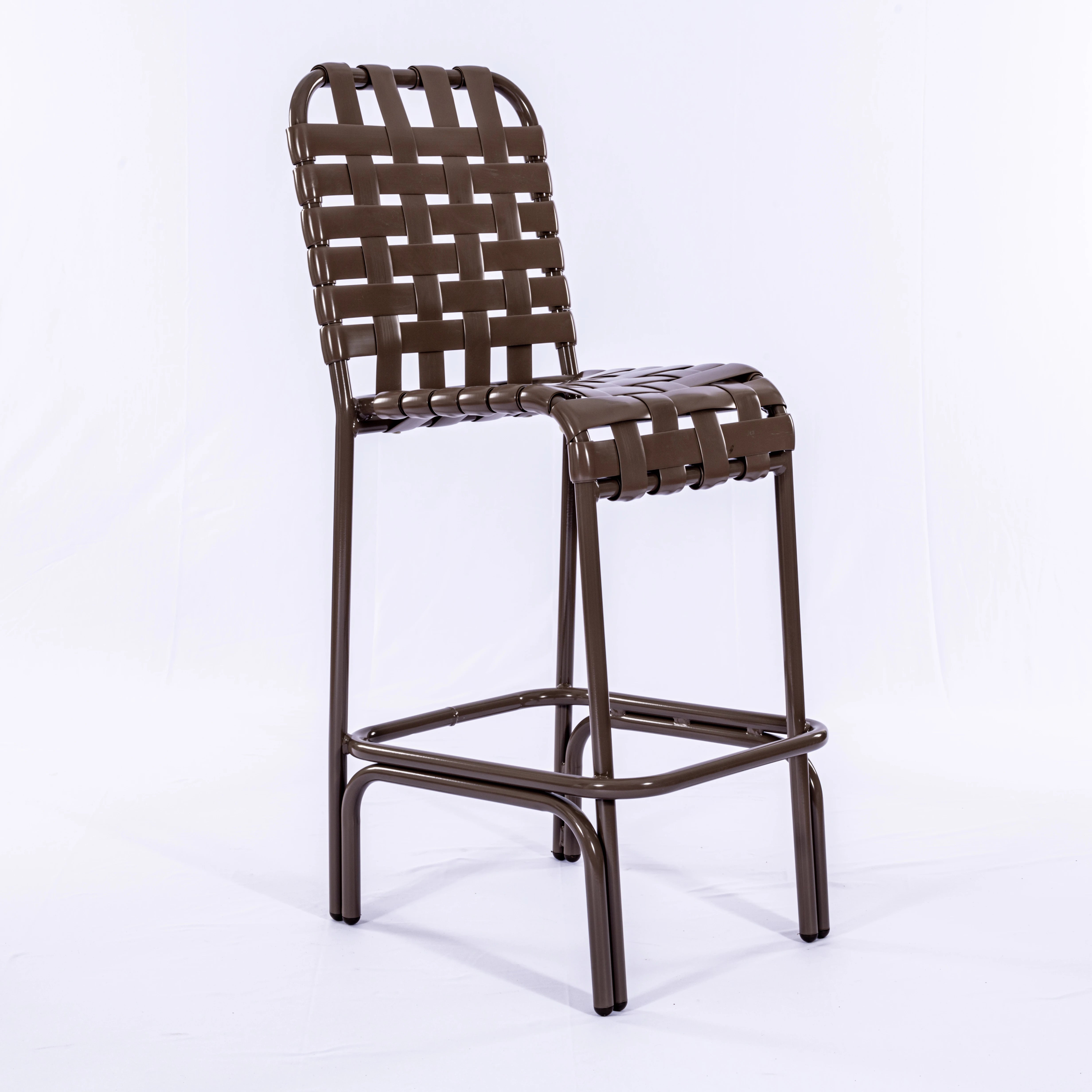 C75B Basketweave Strap Patio Bar Stool