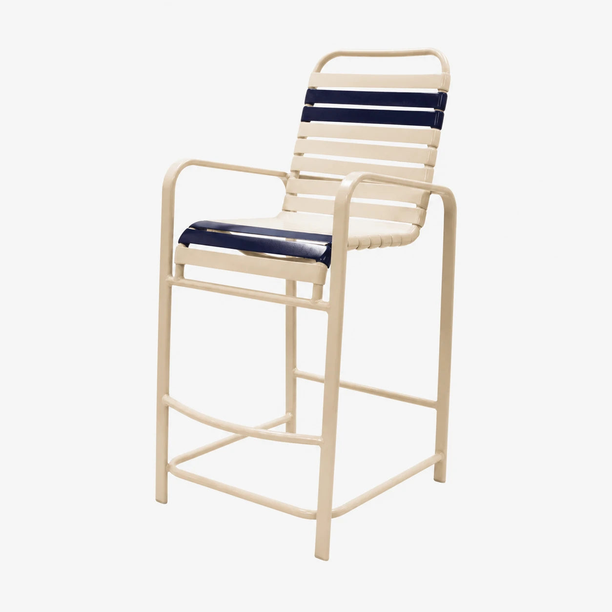 R75 Strap Patio Bar Stool with Arms