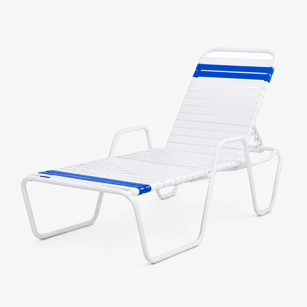 C145 14-inch Strap Chaise Lounge with Arms