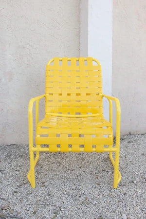 C55B Basketweave Strap Chair with Sled Base