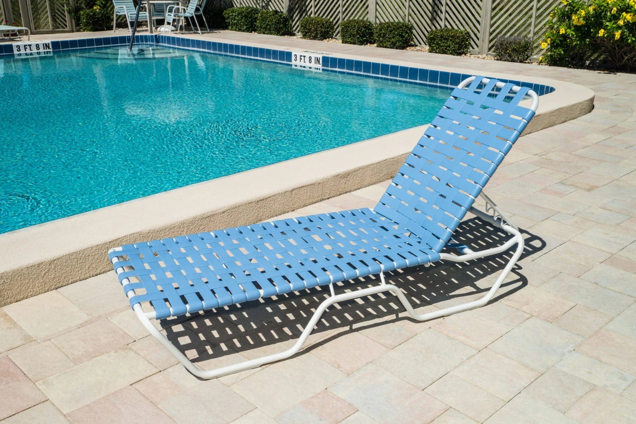 C120B 12-inch Basketweave Strap Chaise Lounge