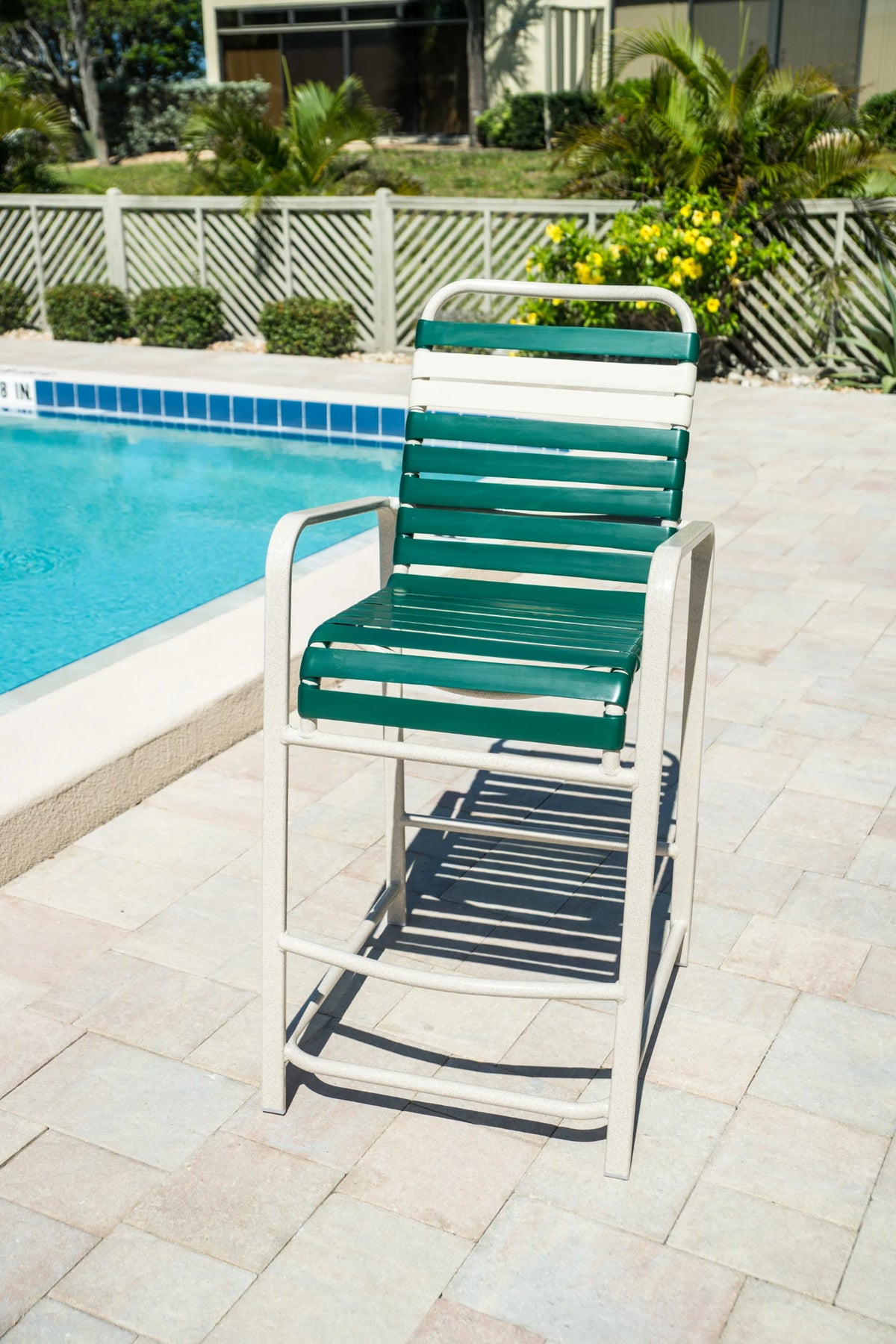 R75 Strap Patio Bar Stool with Arms