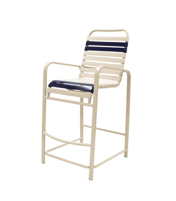 R75 Strap Patio Bar Stool with Arms